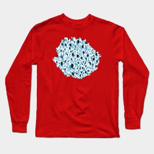 Speckled Lightheart Texture Blue Long Sleeve T-Shirt